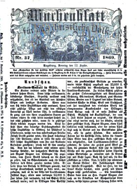 Wochenblatt für das christliche Volk Sonntag 12. September 1869