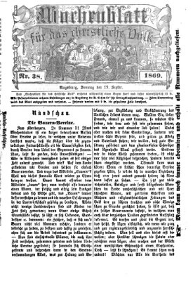 Wochenblatt für das christliche Volk Sonntag 19. September 1869