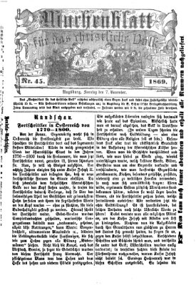 Wochenblatt für das christliche Volk Sonntag 7. November 1869