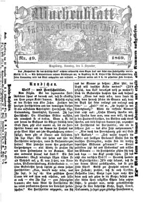 Wochenblatt für das christliche Volk Sonntag 5. Dezember 1869