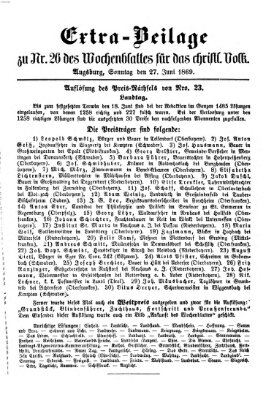 Wochenblatt für das christliche Volk Sonntag 27. Juni 1869