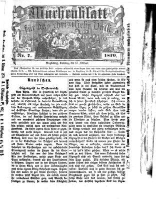 Wochenblatt für das christliche Volk Sonntag 13. Februar 1870