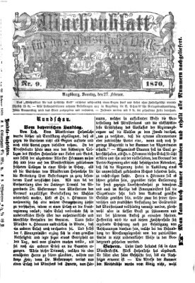 Wochenblatt für das christliche Volk Sonntag 27. Februar 1870