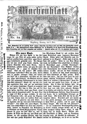 Wochenblatt für das christliche Volk Sonntag 8. Mai 1870