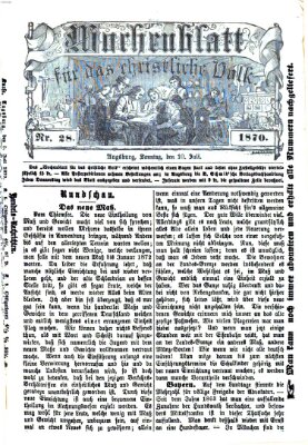 Wochenblatt für das christliche Volk Sonntag 10. Juli 1870