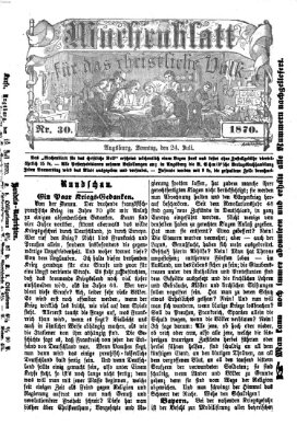 Wochenblatt für das christliche Volk Sonntag 24. Juli 1870