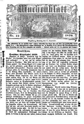 Wochenblatt für das christliche Volk Sonntag 11. September 1870