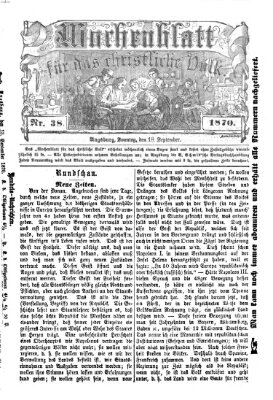 Wochenblatt für das christliche Volk Sonntag 18. September 1870