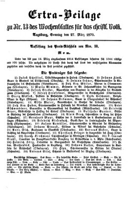 Wochenblatt für das christliche Volk Sonntag 27. März 1870