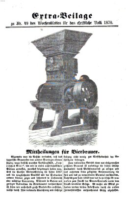 Wochenblatt für das christliche Volk Sonntag 4. Dezember 1870