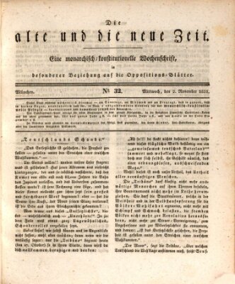 Die alte und die neue Zeit Mittwoch 2. November 1831