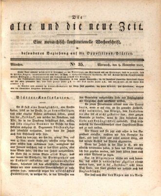 Die alte und die neue Zeit Mittwoch 9. November 1831