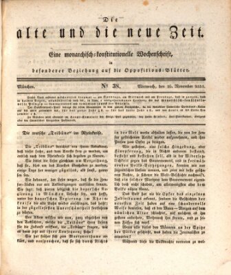 Die alte und die neue Zeit Mittwoch 16. November 1831