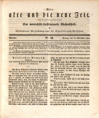 Die alte und die neue Zeit Freitag 25. November 1831