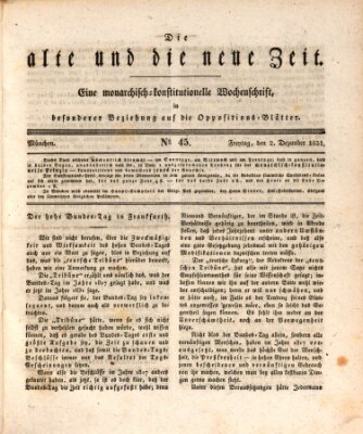 Die alte und die neue Zeit Freitag 2. Dezember 1831