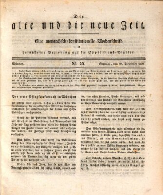 Die alte und die neue Zeit Sonntag 25. Dezember 1831