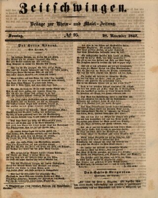 Zeitschwingen (Rhein- und Mosel-Zeitung) Sonntag 28. November 1847