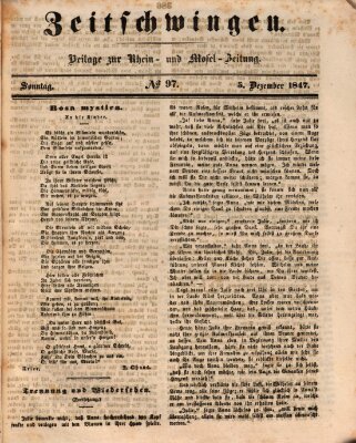 Zeitschwingen (Rhein- und Mosel-Zeitung) Sonntag 5. Dezember 1847