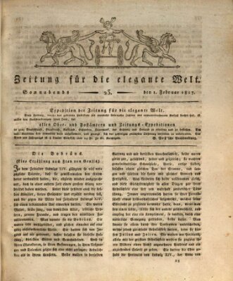 Zeitung für die elegante Welt Samstag 1. Februar 1817