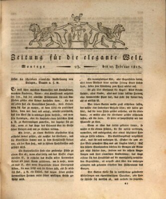 Zeitung für die elegante Welt Montag 10. Februar 1817