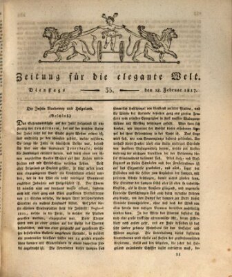 Zeitung für die elegante Welt Dienstag 18. Februar 1817