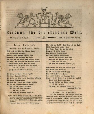 Zeitung für die elegante Welt Donnerstag 20. Februar 1817