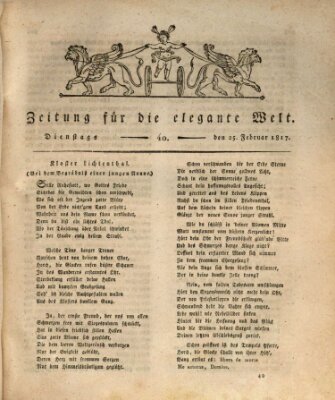 Zeitung für die elegante Welt Dienstag 25. Februar 1817