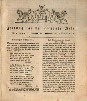 Zeitung für die elegante Welt Freitag 28. Februar 1817