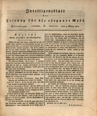 Zeitung für die elegante Welt Dienstag 4. März 1817