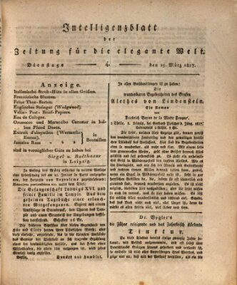 Zeitung für die elegante Welt Dienstag 25. März 1817