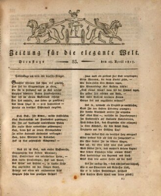 Zeitung für die elegante Welt Dienstag 29. April 1817