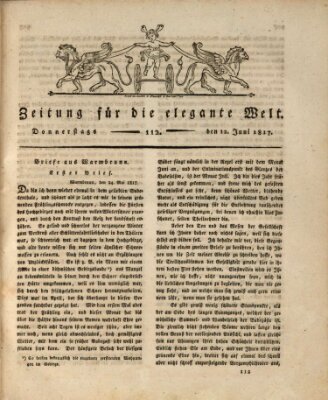 Zeitung für die elegante Welt Donnerstag 12. Juni 1817