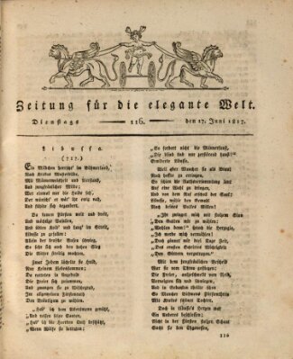 Zeitung für die elegante Welt Dienstag 17. Juni 1817