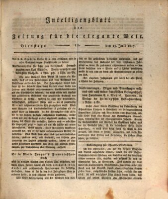 Zeitung für die elegante Welt Dienstag 15. Juli 1817