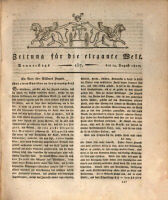 Zeitung für die elegante Welt Donnerstag 14. August 1817