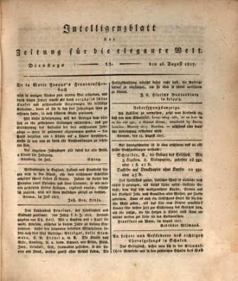 Zeitung für die elegante Welt Dienstag 26. August 1817