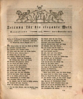 Zeitung für die elegante Welt Samstag 6. September 1817
