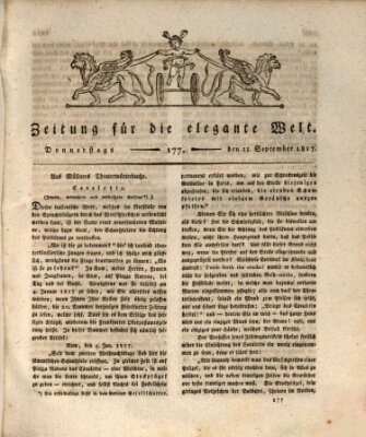 Zeitung für die elegante Welt Donnerstag 11. September 1817