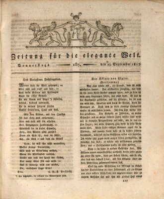 Zeitung für die elegante Welt Donnerstag 25. September 1817