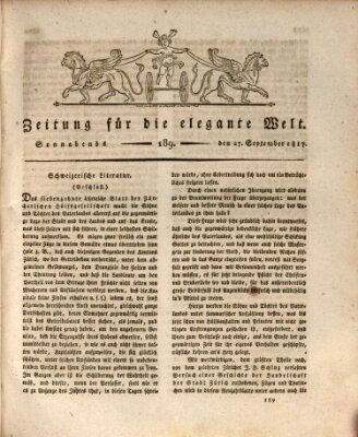 Zeitung für die elegante Welt Samstag 27. September 1817