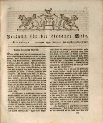 Zeitung für die elegante Welt Dienstag 30. September 1817