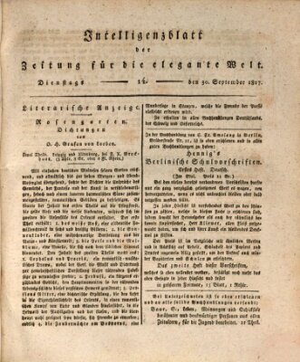 Zeitung für die elegante Welt Dienstag 30. September 1817