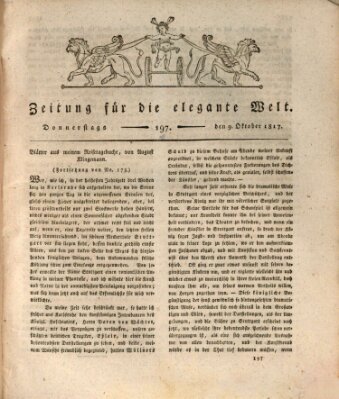 Zeitung für die elegante Welt Donnerstag 9. Oktober 1817