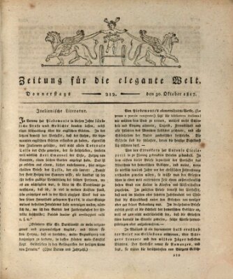 Zeitung für die elegante Welt Donnerstag 30. Oktober 1817