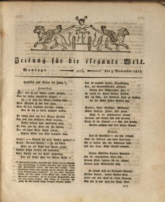 Zeitung für die elegante Welt Montag 3. November 1817