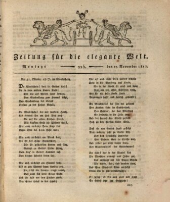 Zeitung für die elegante Welt Montag 17. November 1817