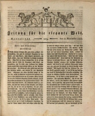 Zeitung für die elegante Welt Samstag 22. November 1817