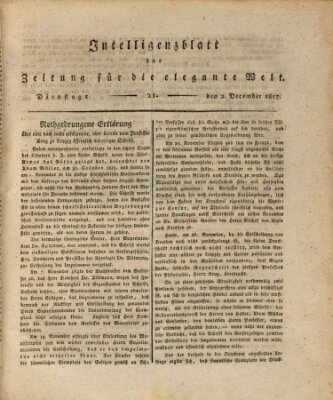 Zeitung für die elegante Welt Dienstag 2. Dezember 1817