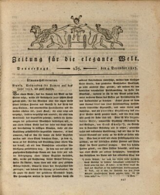 Zeitung für die elegante Welt Donnerstag 4. Dezember 1817