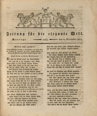 Zeitung für die elegante Welt Montag 15. Dezember 1817